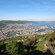 Hill top of Bergen and its harbor down below